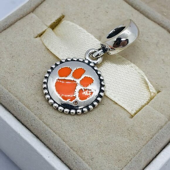 🧜🏾‍♀️🎀Pandora Clemson Tigers Charm S925 Silver with box - Picture 2 of 4